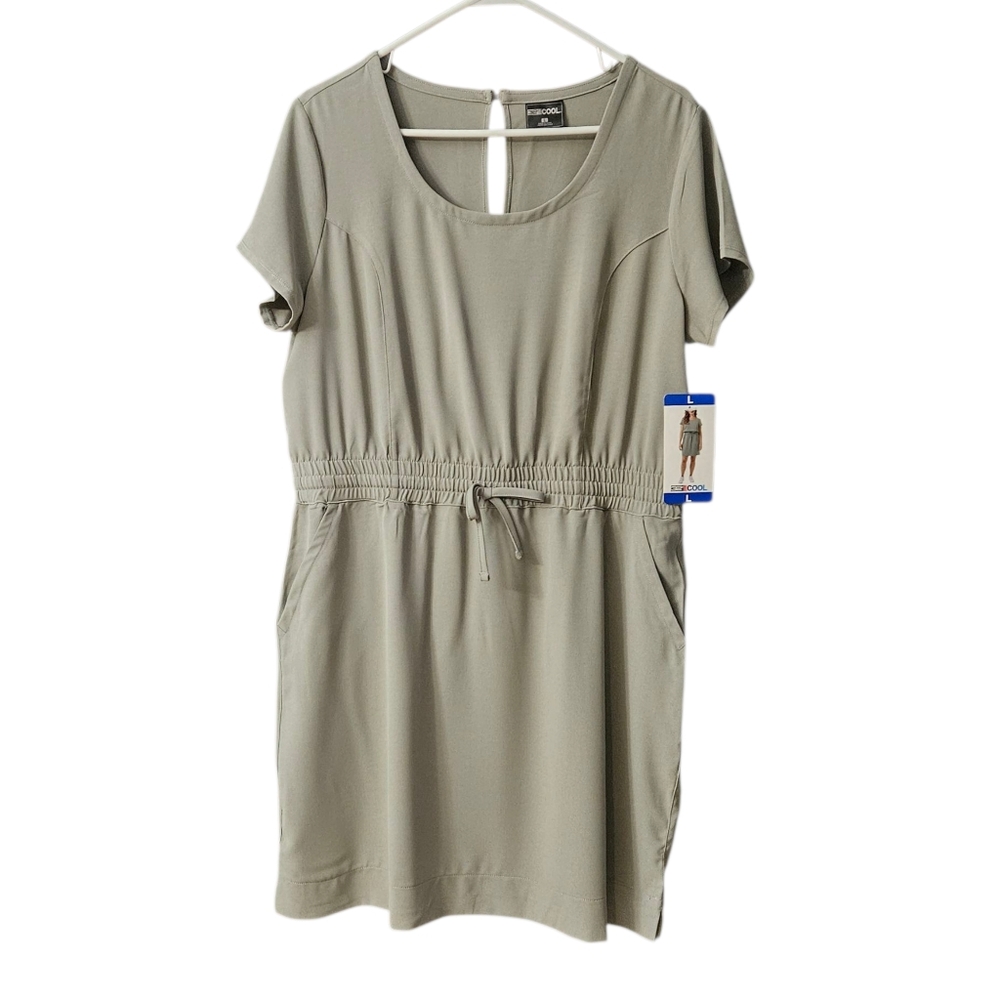 32 Degrees Cool Women's Dress NEW Size Large Pockets Drawstring Waist Casual